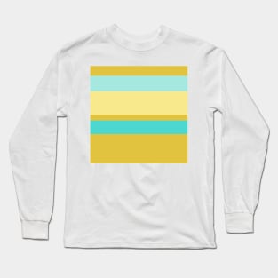 An amazing jam of Meat Brown, Aqua Marine, Pale Turquoise and Flavescent stripes. Long Sleeve T-Shirt